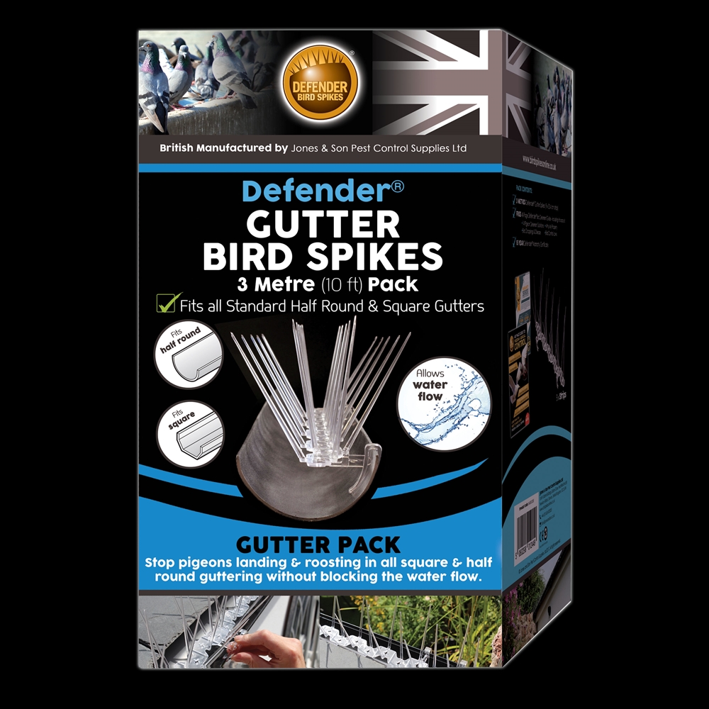 Defender® Gutter Bird Spikes 3 Metre (10 ft) Pack